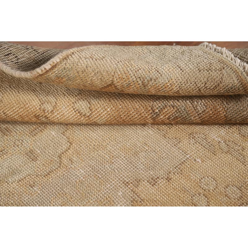 Hand Knotted Oriental 100% Wool Carpet Traditional Floral Yellow & Gold Tabriz Area Rug - 4' 2'' X 3' 0''