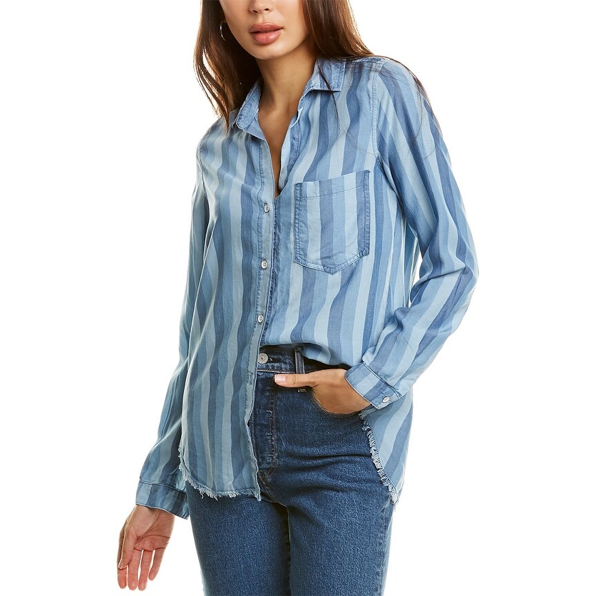 bella dahl frayed hem shirt