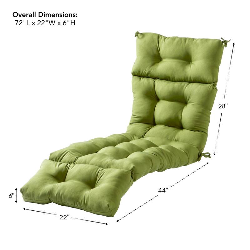 Hunter Green 72-inch Outdoor Chaise Lounger Cushion