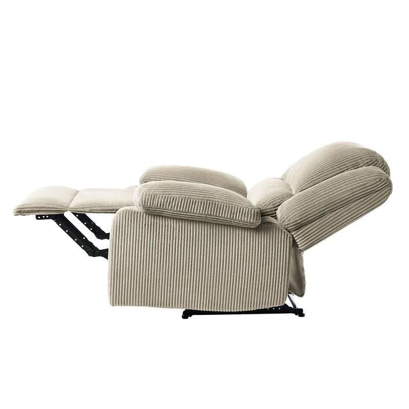 2 Piece Modern Corduroy Upholstery Push Back Manual Recliner Chair