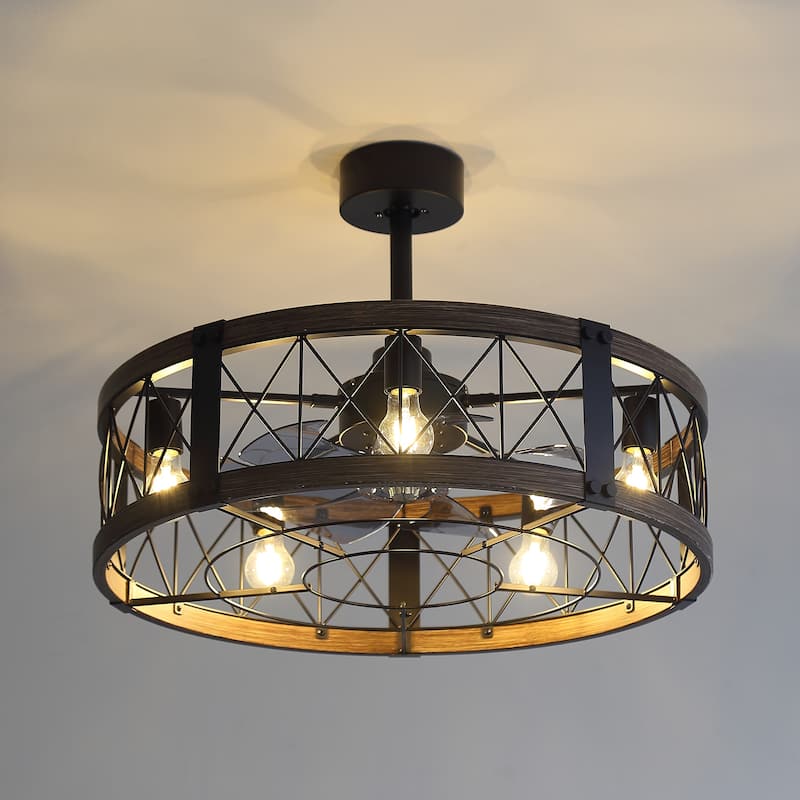 21-In LED Chandelier Ceiling Fan with Light Remote(3-blade)