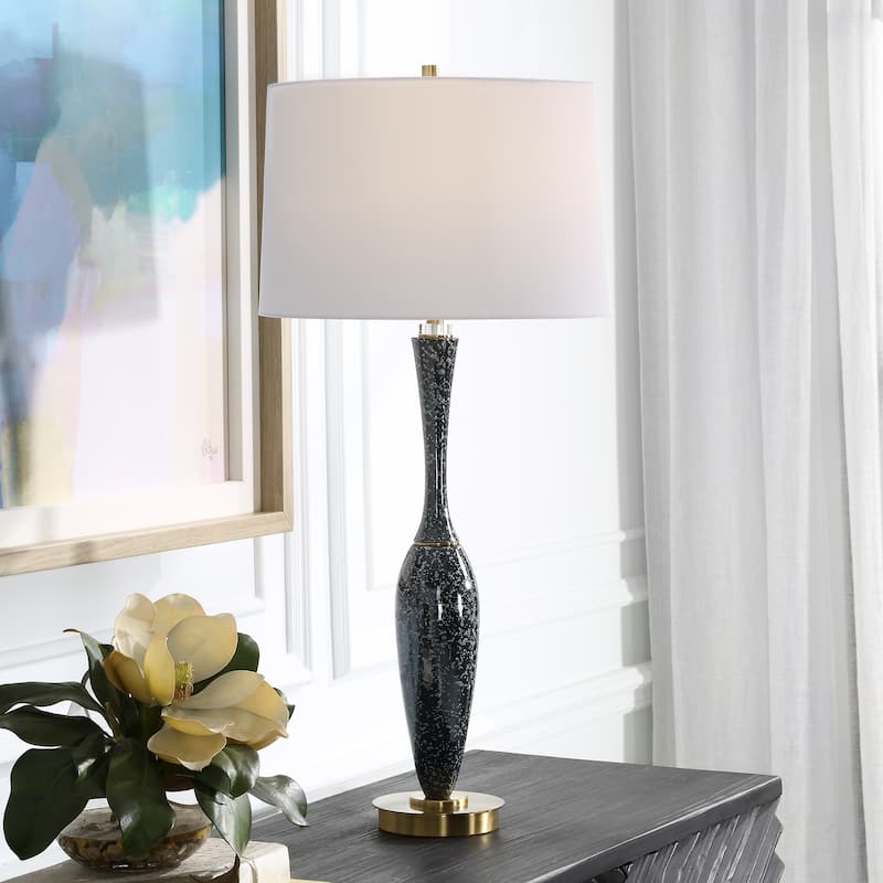 Uttermost Remy Polished Table Lamp - 33"H,   Shade 10"H x 15"Dia.