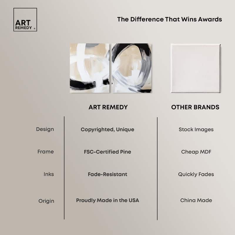 Neutral Interplay I Canvas Set of 2 by Art Remedy, Gallery Wrapped