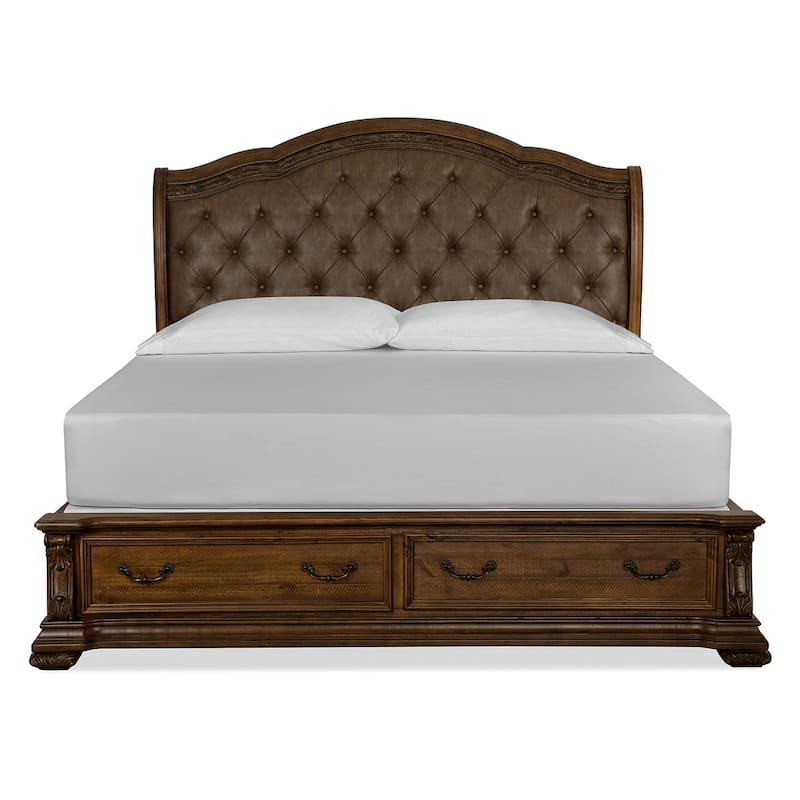 Magnussen Home Durango Willadeene Brown Upholstered Sleigh Storage Bed
