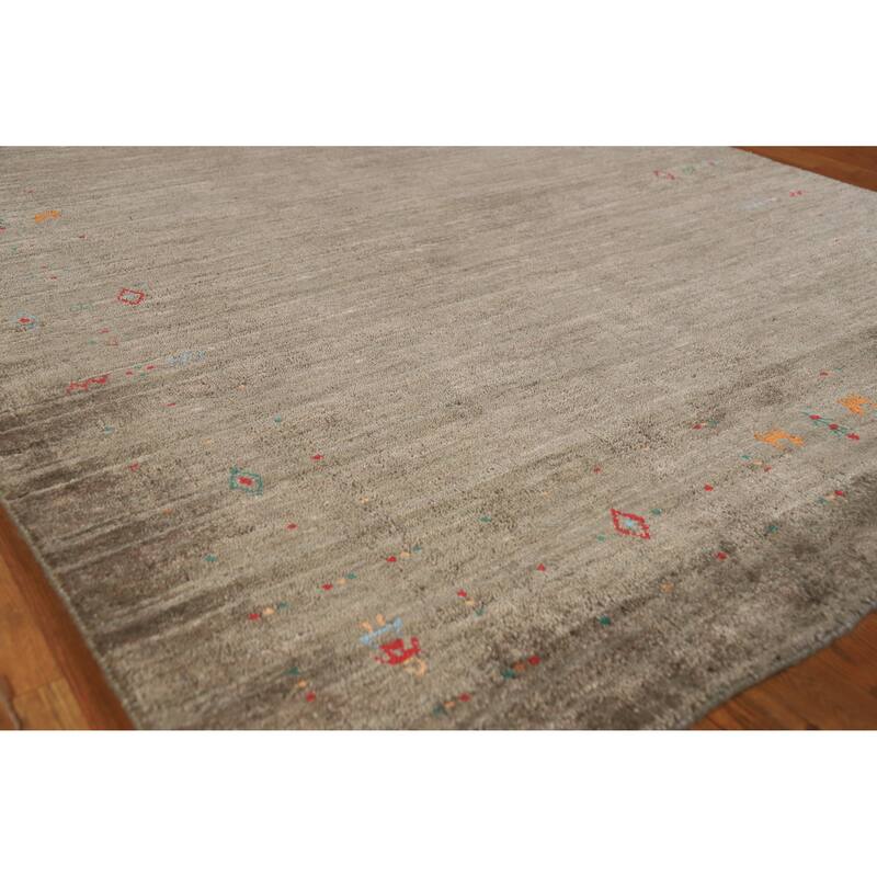 Hand Knotted Oriental 100% Wool Carpet Tribal Tribal Brown Gabbeh Area Rug - 8' 1'' X 5' 0''