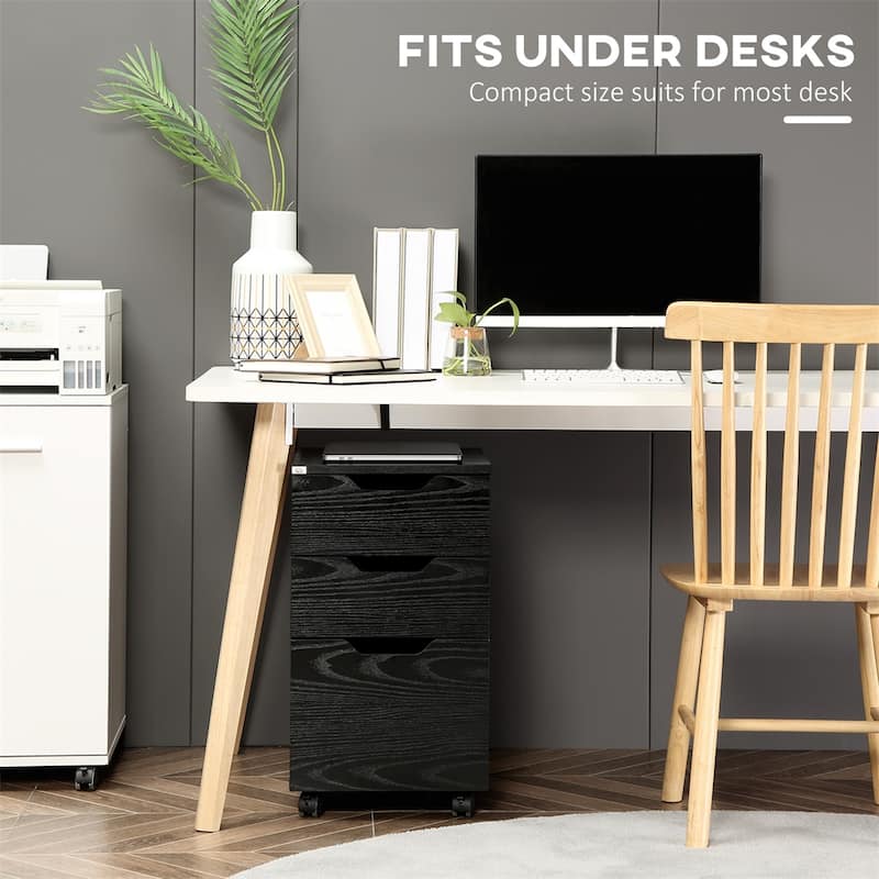 3 Drawer Office Storage Cabinet,Under Desk Cabinet with Wheels