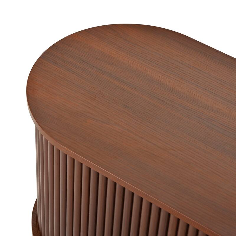 TV Stand and Coffee Table Set, 66.9'' Modern TV Console Entertainment Center with Cabinet, Round Coffee Table with Storage