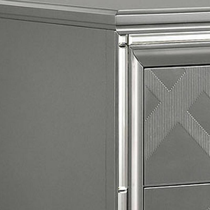 Gray/Silver 2 Drawer 30.38 in. W Nightstand with Acrylic Legs