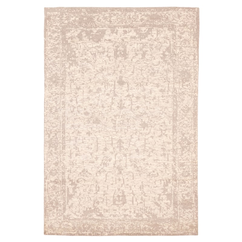 ECARPETGALLERY Hand-knotted Elysian Ivory Wool Rug - 6'0 x 8'11