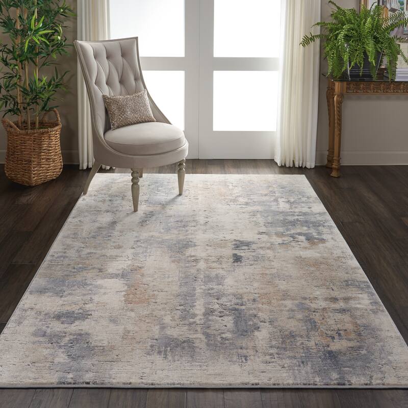 Rustic Textures Modern Transitional Abstract Area Rug - 3'11" x 5'11" - Beige - Runner/Rectangle