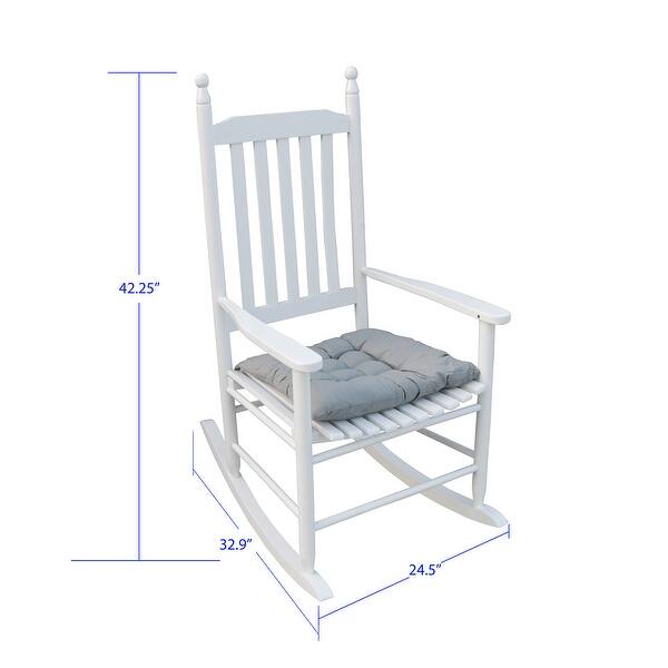 Shop Black Wooden Porch Rocker Chair With Cushion Overstock 32320641