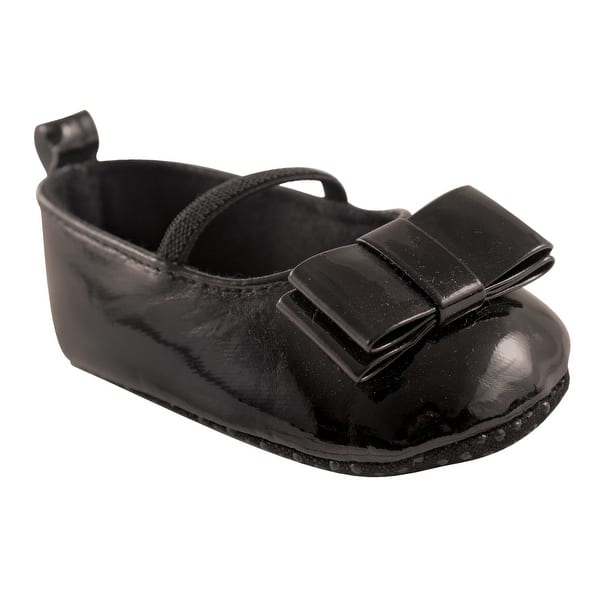 slide 1 of 1, Luvable Friends Baby Girl Crib Shoes, Black Patent 0-6 Months - Black Patent