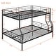 preview thumbnail 11 of 9, Kid-Friendly Full XL Over Queen Metal Bunk Bed, Black