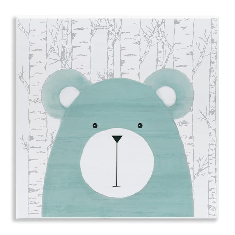 Stupell Whimsical Bear on Birch Wall Plaque Art Design By Kim Allen - 12 x 12