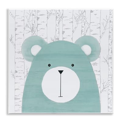Stupell Whimsical Bear on Birch Wall Plaque Art Design By Kim Allen