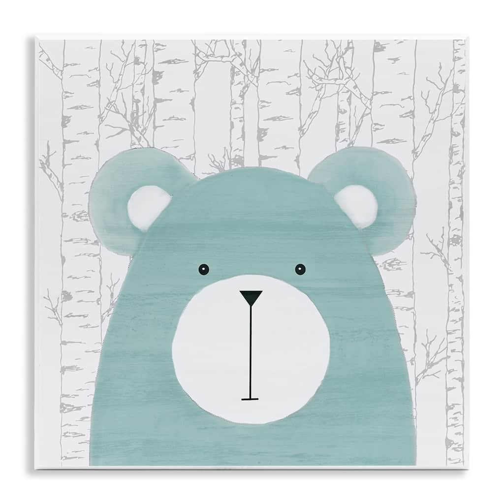 Stupell Whimsical Bear on Birch Wall Plaque Art Design By Kim Allen