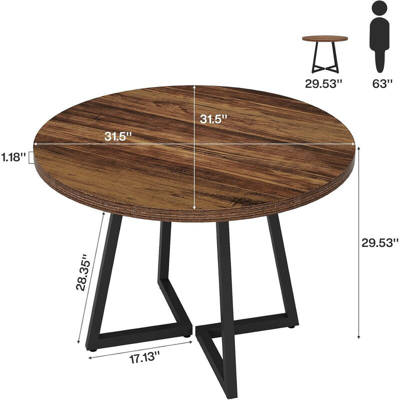 Square Dining Table Set, Industrial Dinner Table with Metal Base for Bar, Coffee Shop, Resturant