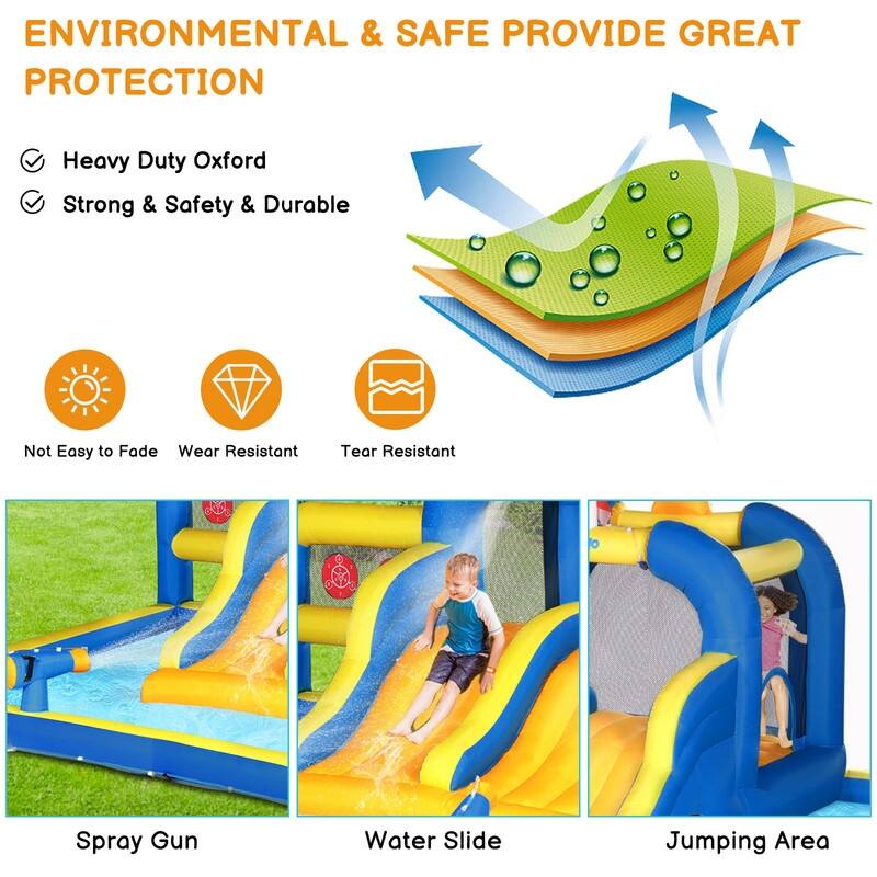 Bouncy House with Dual Slide,Water Guns and Trampolines