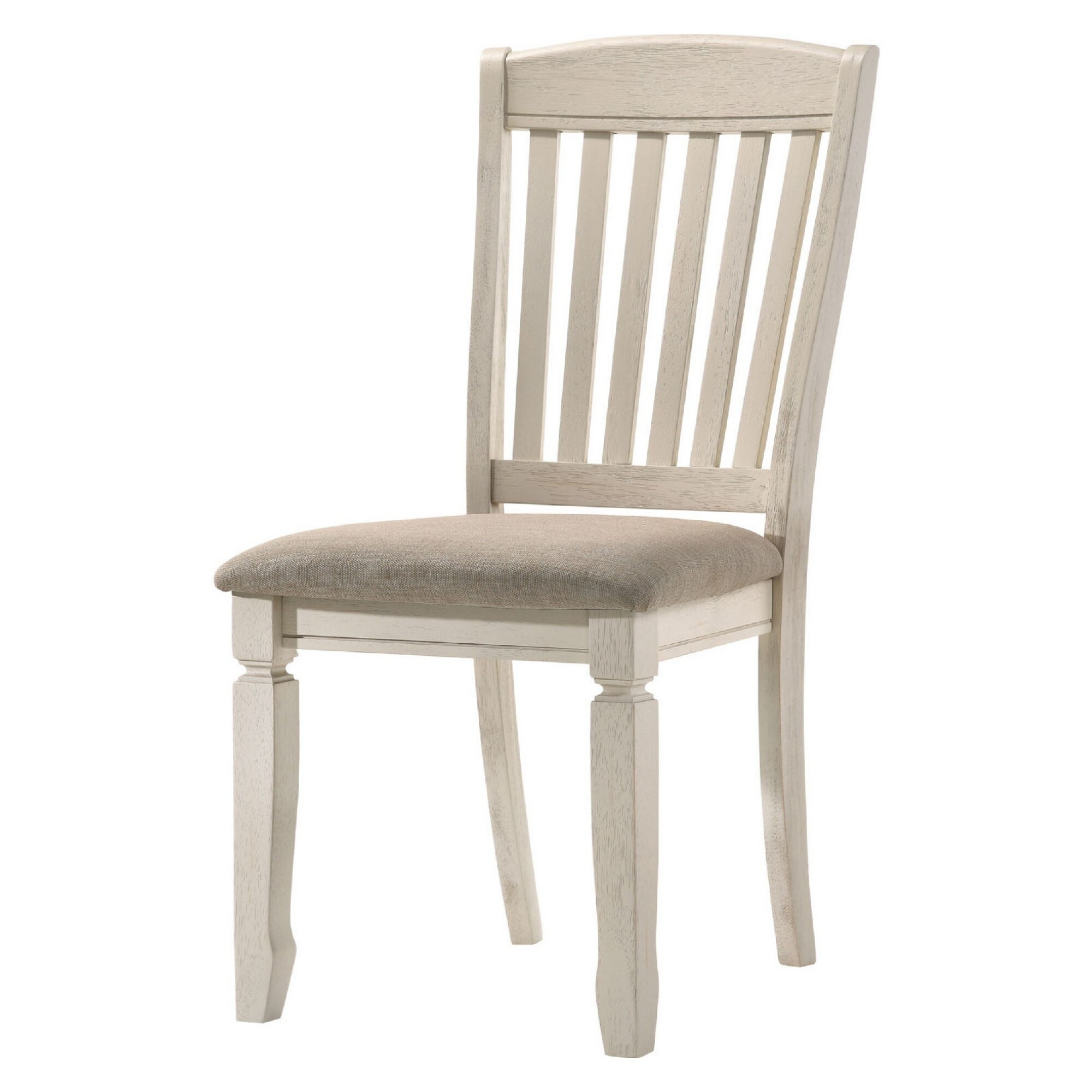 18 Inch Dining Chair Fabric Padded Seat Slatted Set of 2