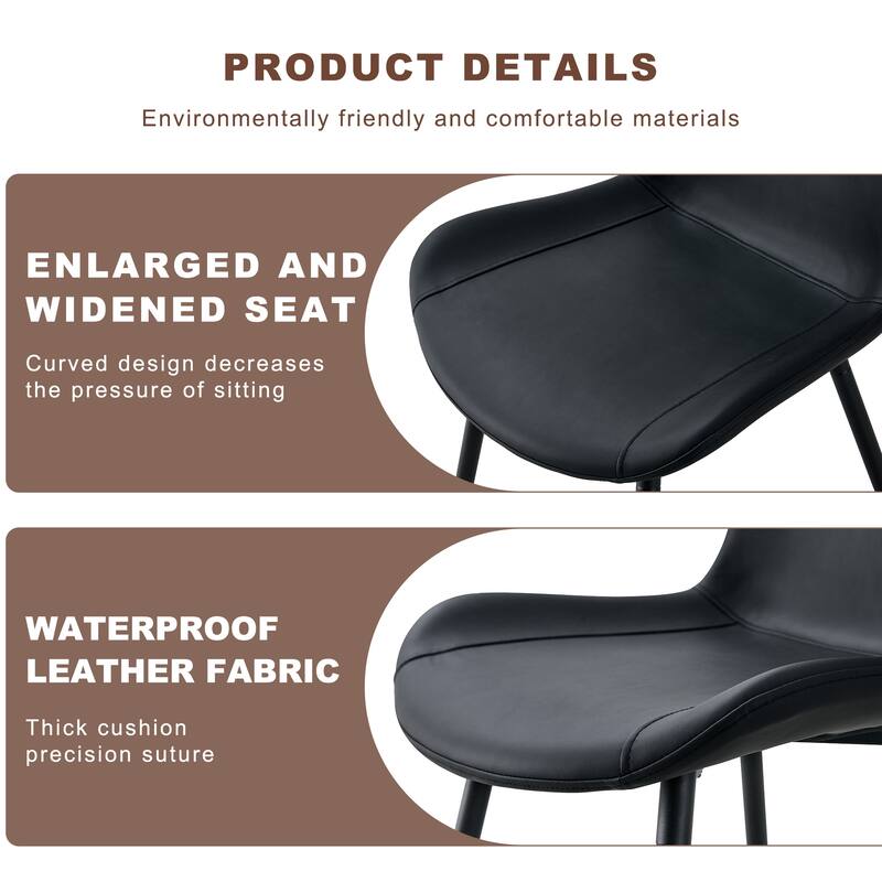 Table and chair set.Modern Multifunctional Lifting Platform, Paired with 4 Black Artificial PU Chairs