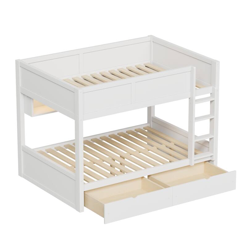 Full XL over Full XL Smart Storage Bunk Bed with LED Light by Harper&Bright Designs
