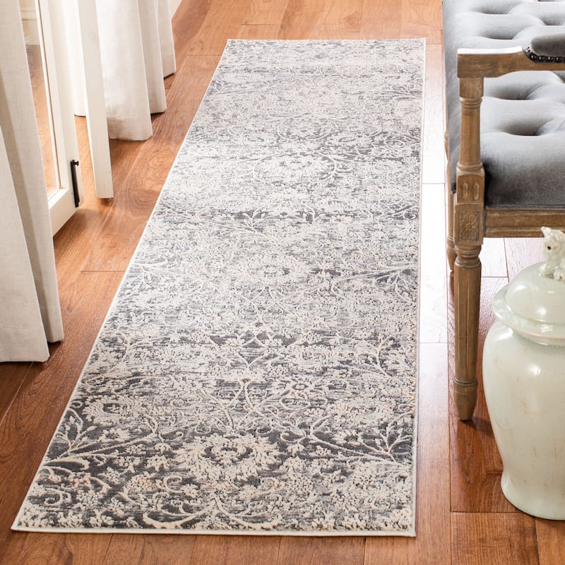 SAFAVIEH Alhambra Rotka Vintage Oriental Rug - 6'7" x - 2' x 8' Runner - Cream/Grey