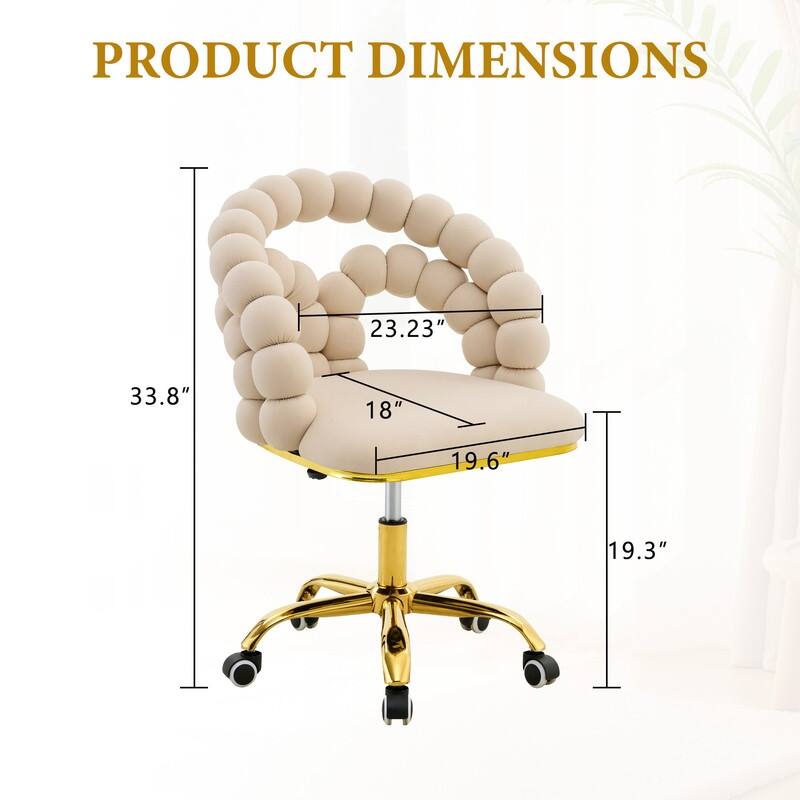 Velvet Bubble Chain Accent Chair with Gold Casters - Modern Sculptural Seating for Living Room & Office