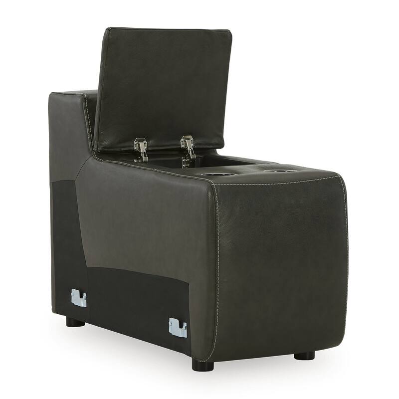 Signature Design by Ashley Center Line Gray Sofa, Loveseat and Recliner - 111" W x 40" D x 35" H