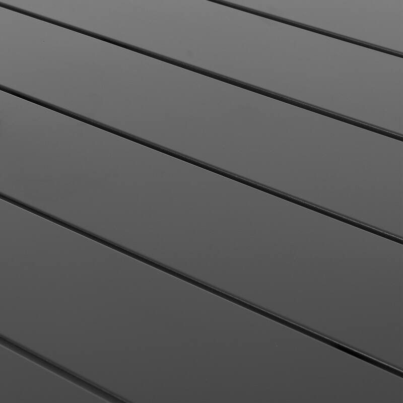 Patio 7-Piece Wicker Iron Dining Set with 1.57'' Umbrella Hole, Black