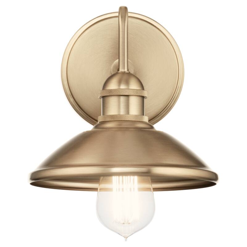 Kichler Lighting Clyde 1-Light Champagne Bronze Wall Sconce with Metal Shade