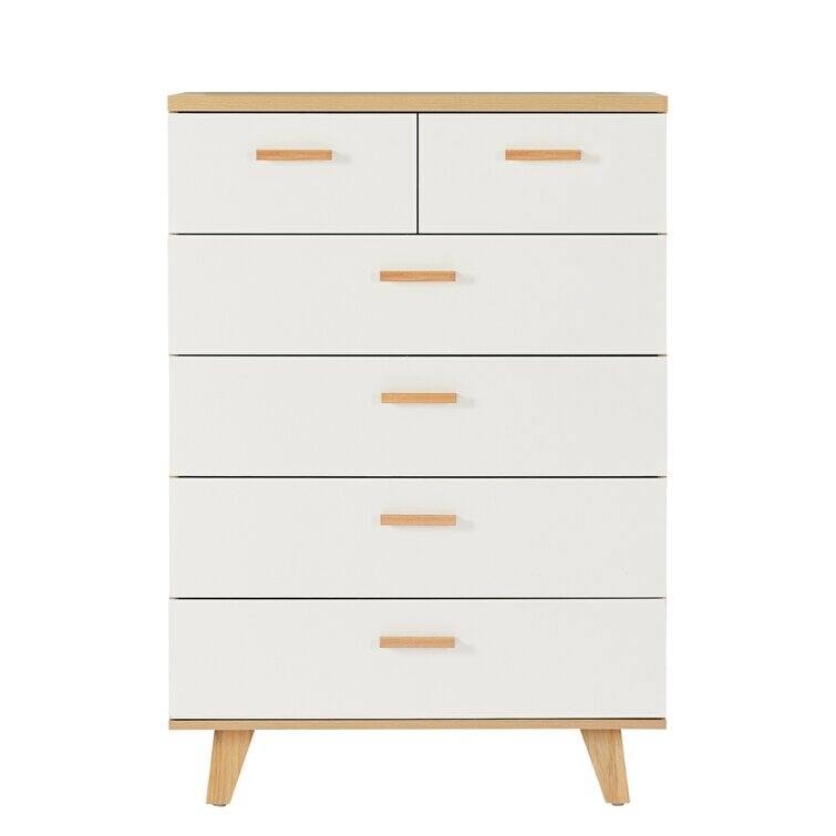 Modern 6 Drawer Chest, Wood Chest Of Drawers Storage Cabinet