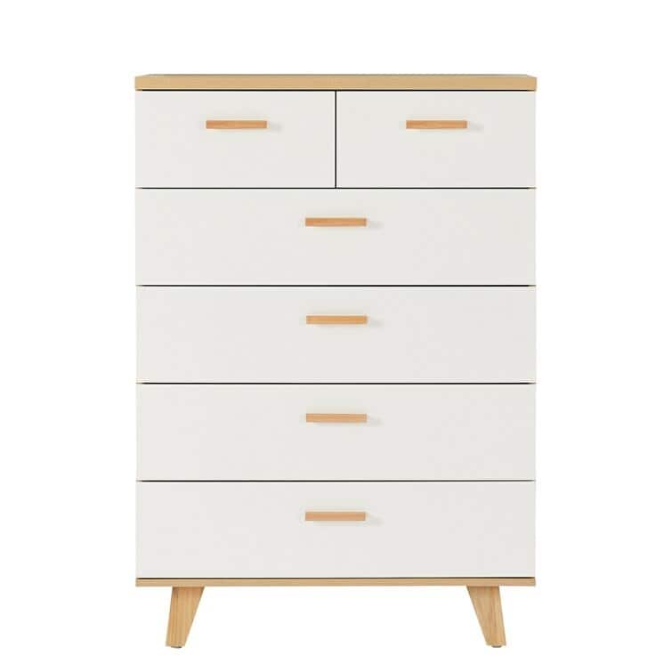 Modern 6 Drawer Chest, Wood Chest Of Drawers Storage Cabinet