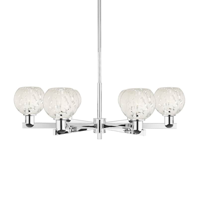 Innovations Lighting 716-6CR-10-36 White Mouchette Chandelier White - Polished Chrome / White Mouchette