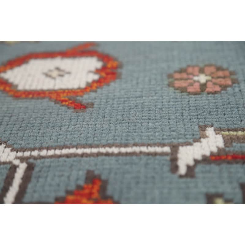 Hand Knotted Oriental 100% Wool Carpet Traditional Geometric Navy Blue & Blues Heriz (serapi) Area Rug - 11' 10'' X 8' 9''