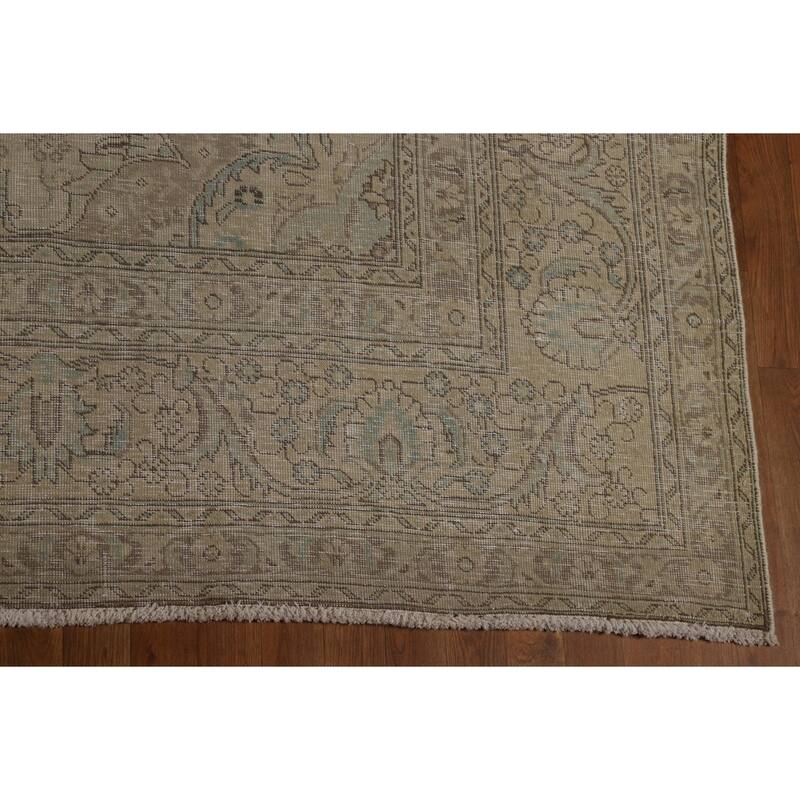 Tabriz Persian Vintage Area Rug Handmade Oriental Wool Carpet - 9'8" x 12'8"