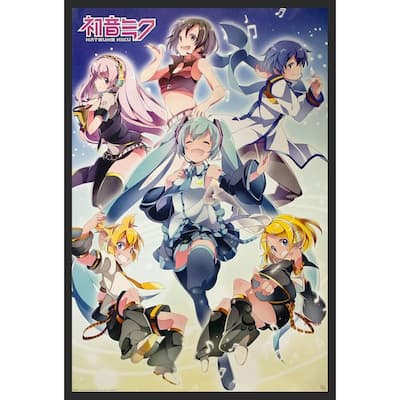 Hatsune Miku Group Framed Poster - 24 x 36 Inch