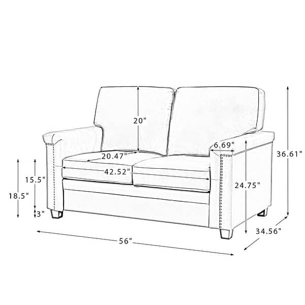Irene Transitional Sofa with Nailhead Trim and Solid Wooden Legs