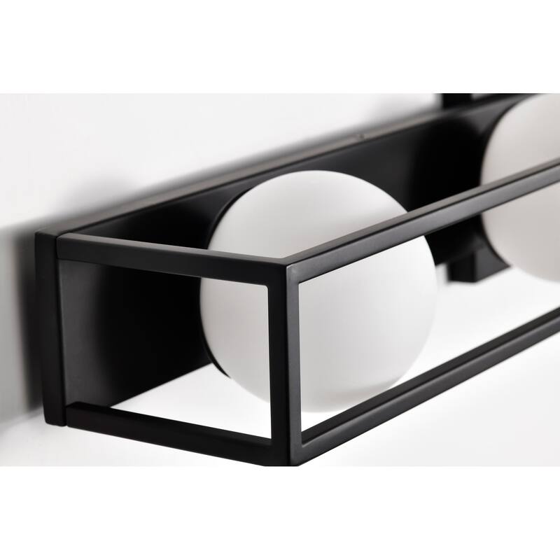 Jenkins 32 Inch 4 Light LED Vanity Matte Black with Frosted Glass