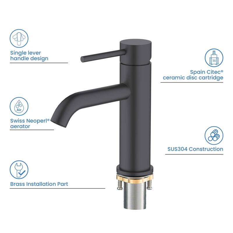 Single Handle Bathroom Sink Faucet with Pop Up Drain