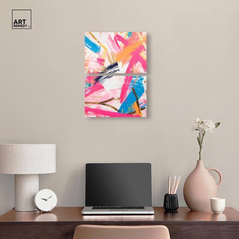Language Spontaneity II Canvas Set of 2 by Art Remedy, Gallery Wrapped