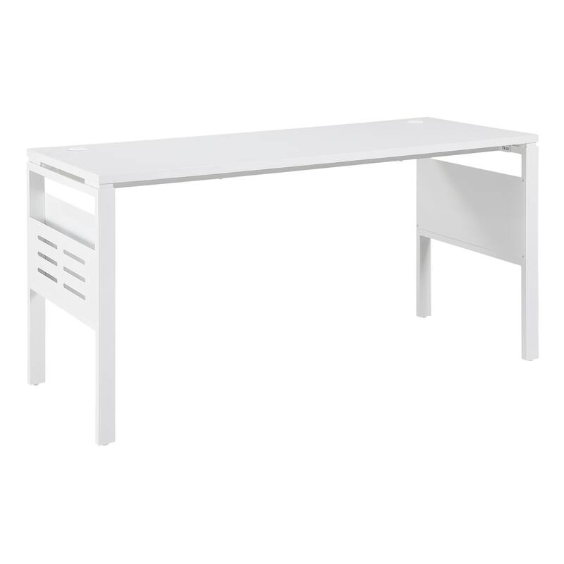 60" Desk with Storage - White