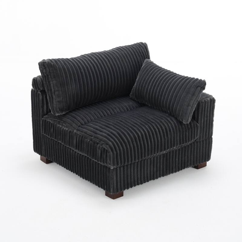 80"W Plush Modular Sectional Sofa with Pillows for Living Room