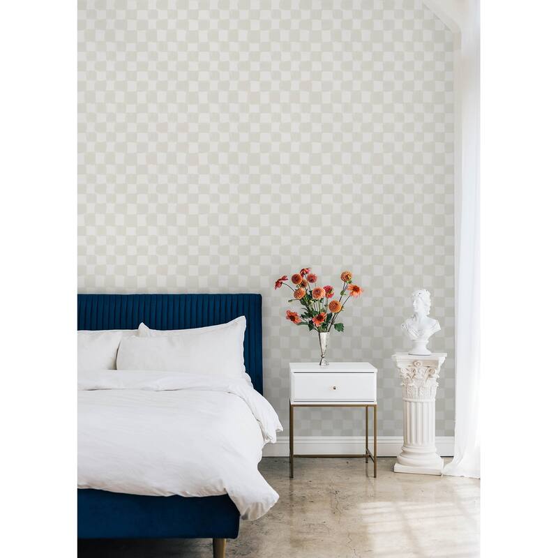 Mr. Kate Tess Watercolor Cream Checker Peel and Stick Wallpaper