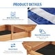 preview thumbnail 15 of 18, Kids Sandbox with Adjustable Cover, 46'' Wooden Sand Box with 2 Foldable Bench Seats, Outdoor Sandpit for Backyard Play