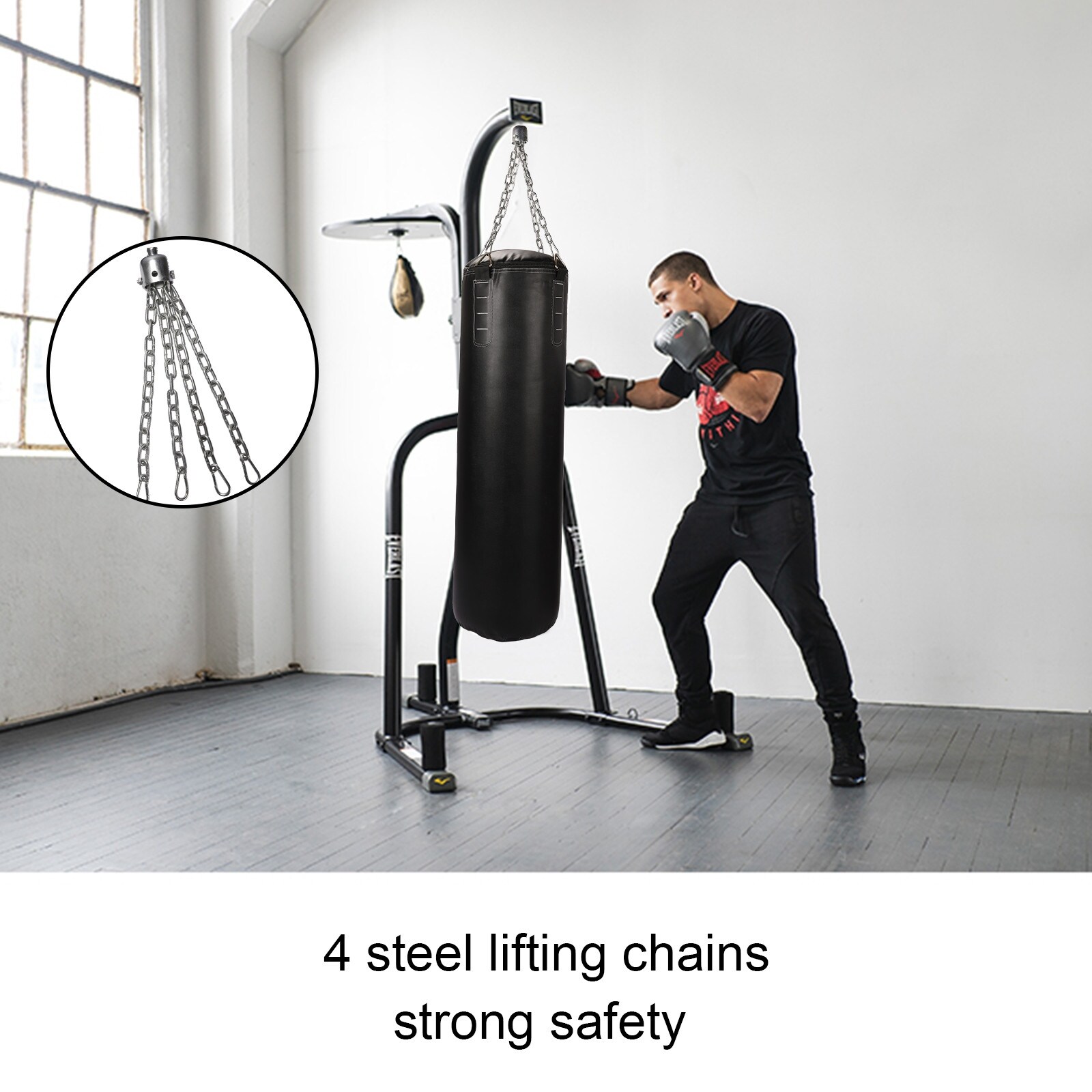 12In1 Heavy Bag w/Hanger, Mount & Chain, 70lb Reflex-Filled Punching Bag,  Hanging Punching Bag, Heavy Punching Bag, Punching Bag, Boxing Bag, Muay