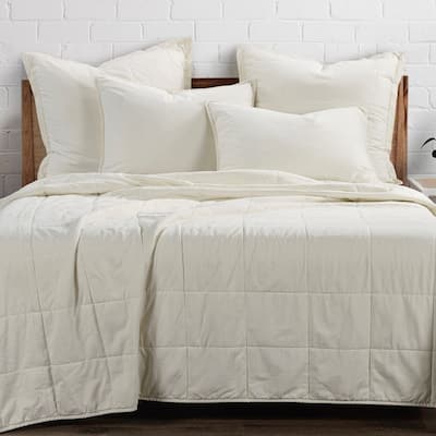 HiEnd Accents Stonewashed Cotton Canvas Quilted Vintage Chic 3 Piece Coverlet Set