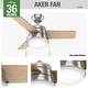 preview thumbnail 9 of 24, Hunter 36" Aker Ceiling Fan with LED Light Kit and Pull Chain - Scandinavian, Contemporary, Transitional