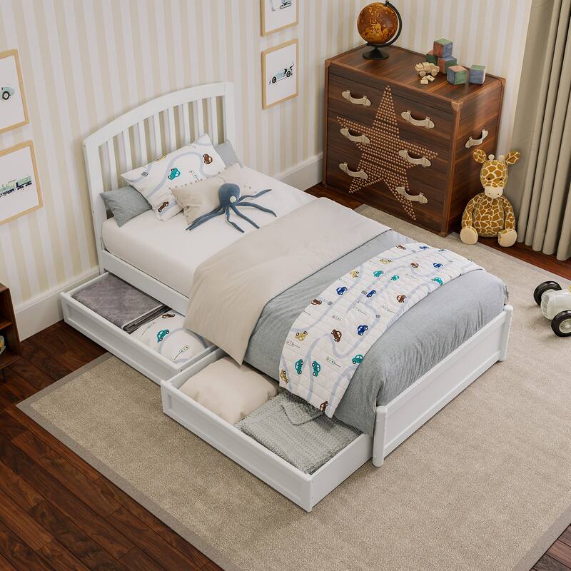 Lucia Platform Bed with Panel Footboard and Storage Drawers