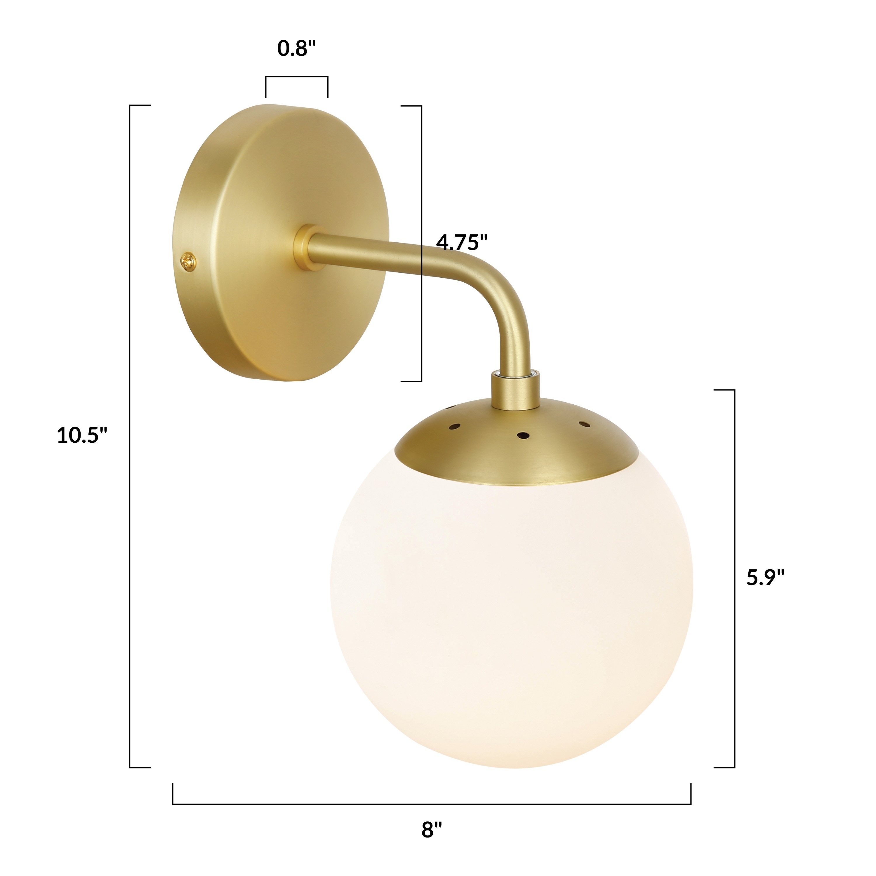 Zeno Globe Brushed Brass Wall Sconce with Clear Shade by Light Society 