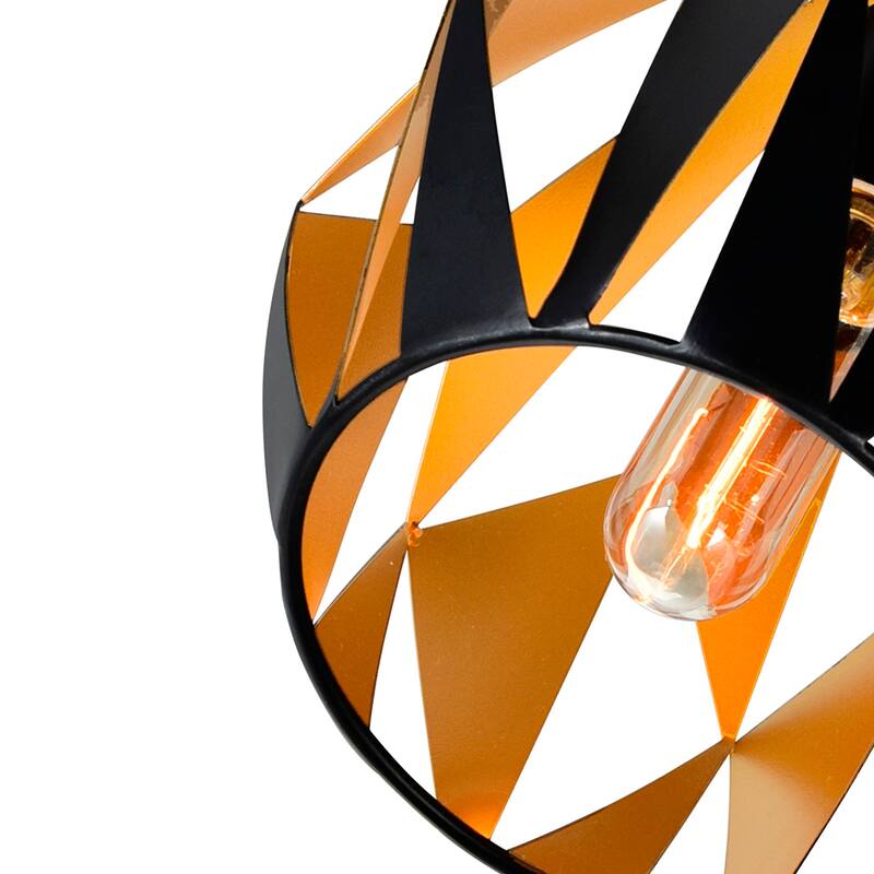 Oxide 1 Light 8in Black & Copper Down Mini Pendant - Black/Copper